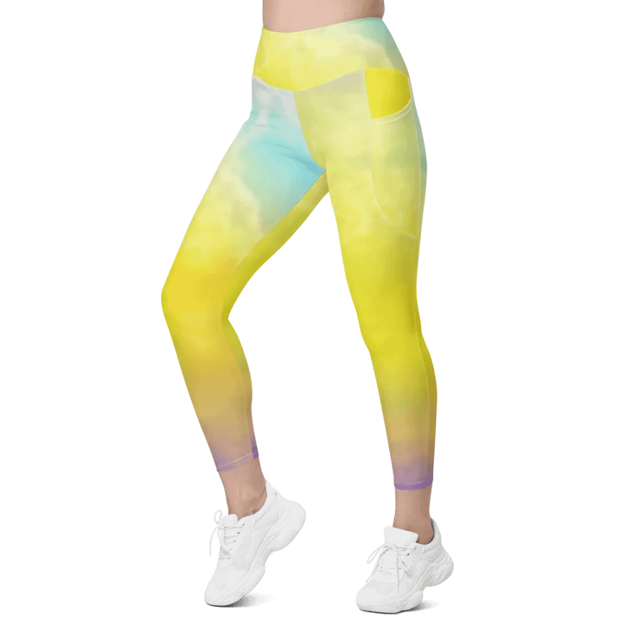 Blur cloud rainbow Design Leggings with Pocket - V9 product image (8)