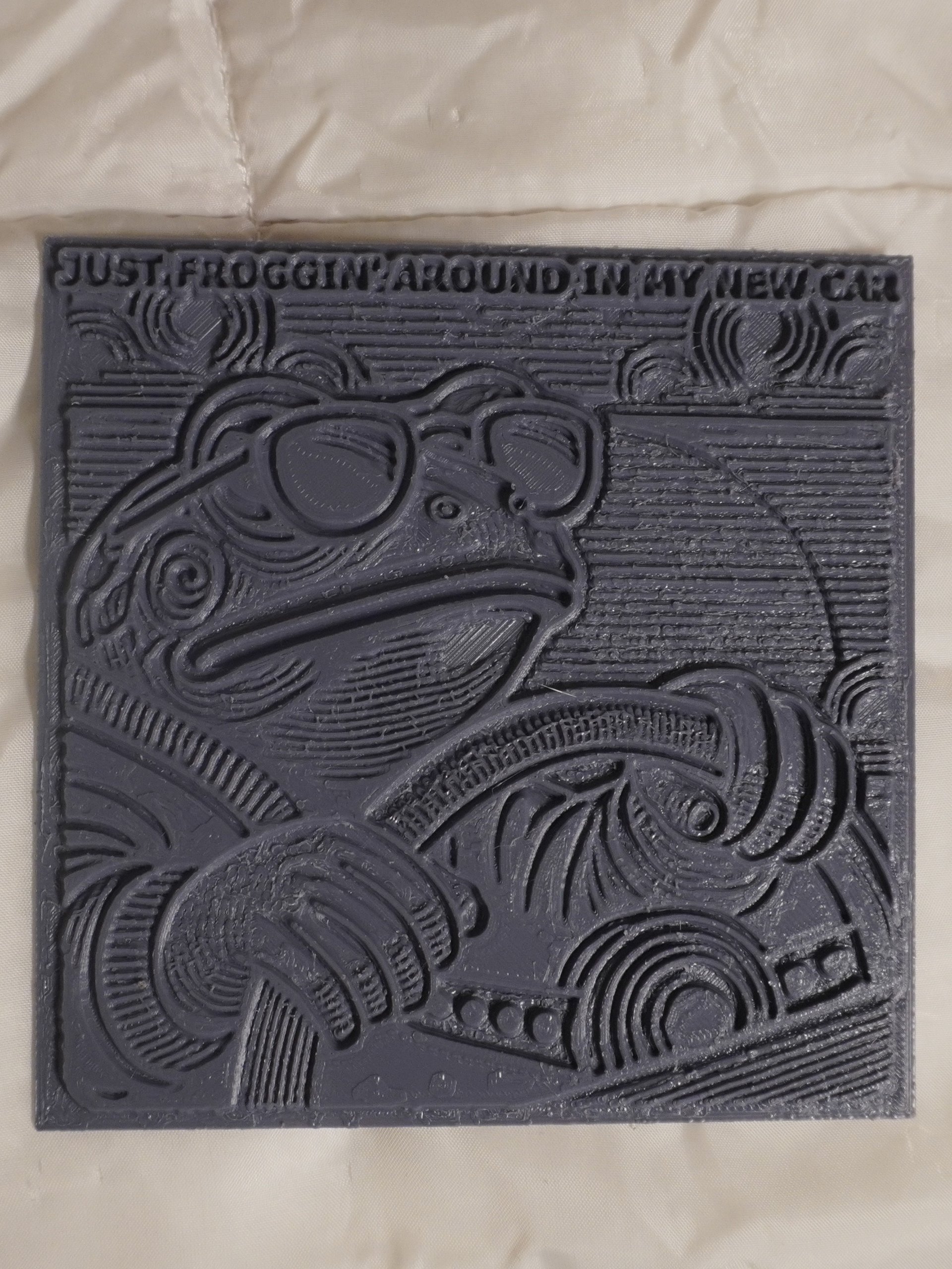 Frog Driving Car Plastic Meme Art Work product image (1)