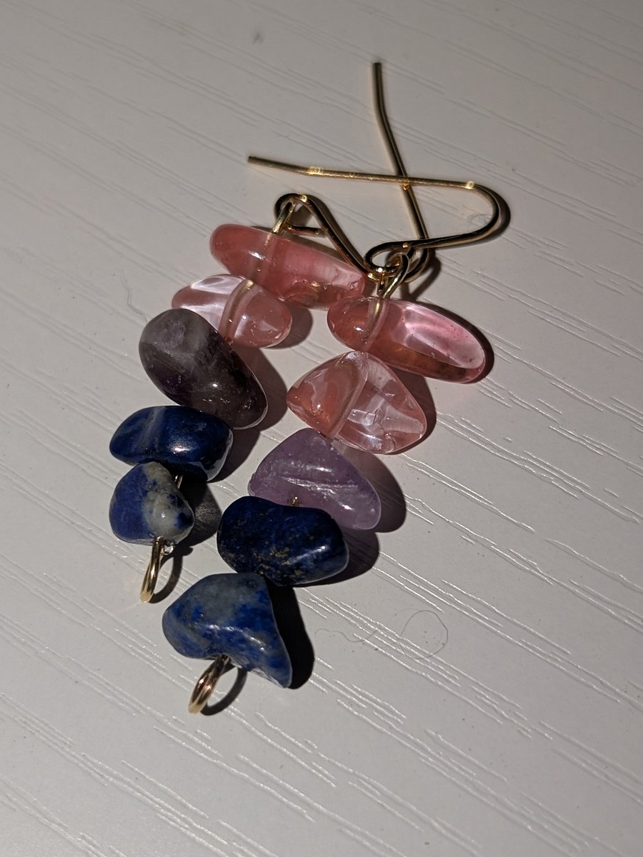 Rose Quartz and Lapis Earrings! product image (1)