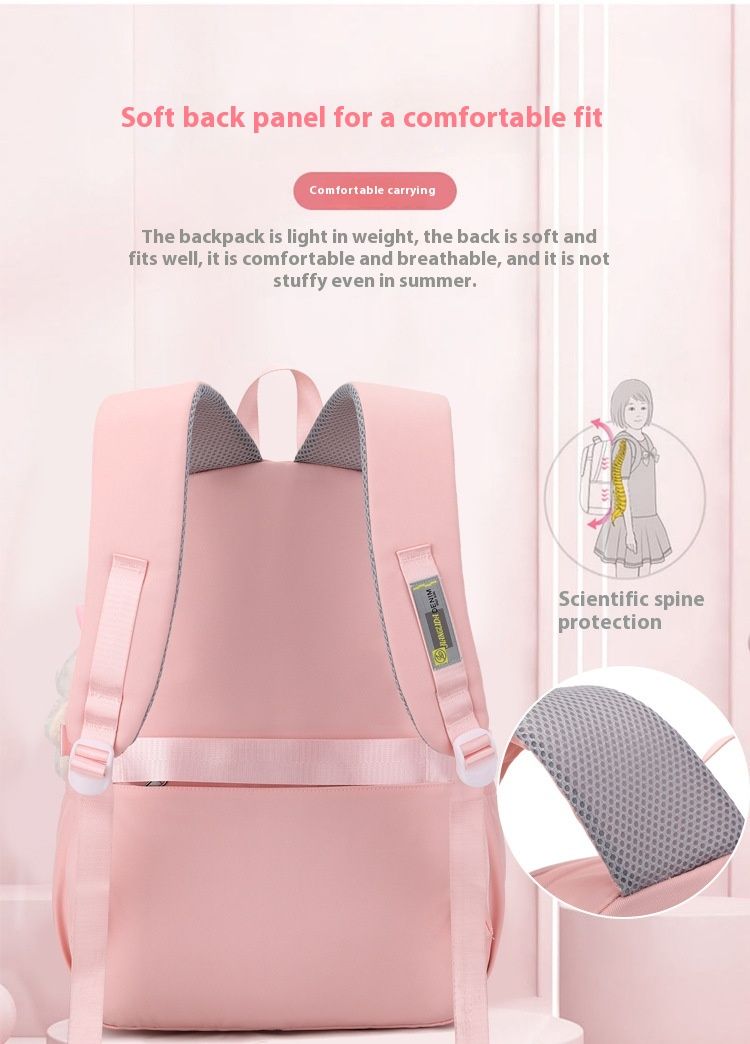 High School Student Burden Reduction Spine Protection Large Capacity Simple Backpack product image (3)