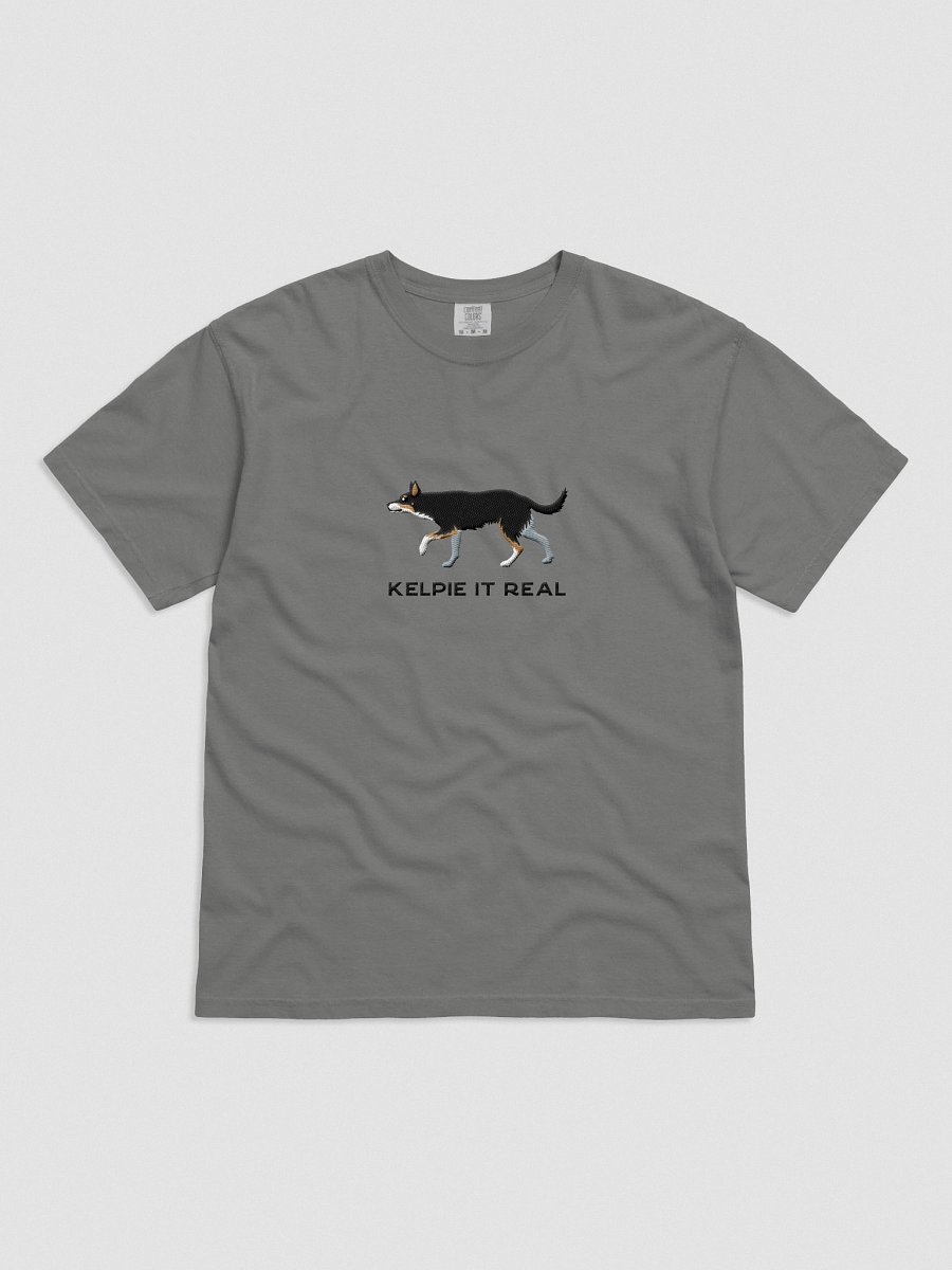 Kelpie It Real T-Shirt(Embroidered) of an Australian Kelpie(Black Tricolor) product image (6)