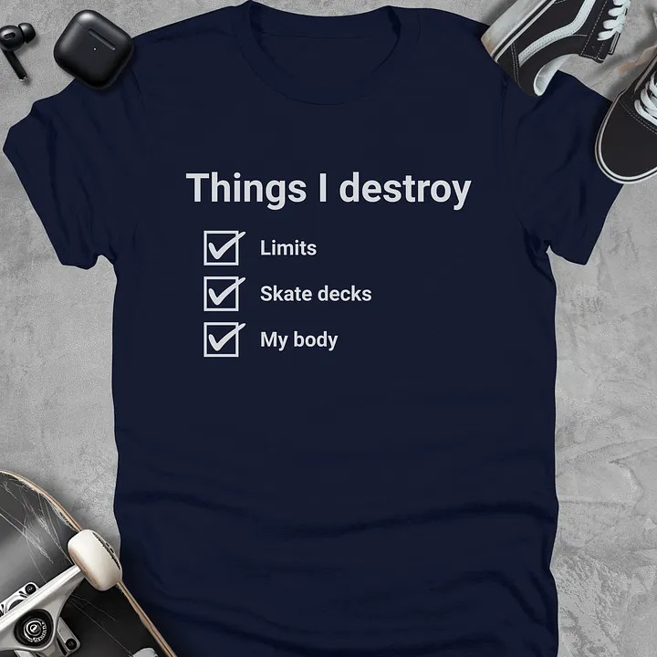 Things I destroy, Funny skateboarding t-shirt, Unisex product image (3)