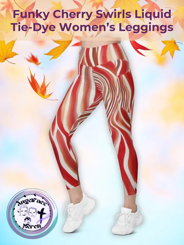 Funky Cherry Swirls Liquid Tie-Dye Women's Leggings product image (1)