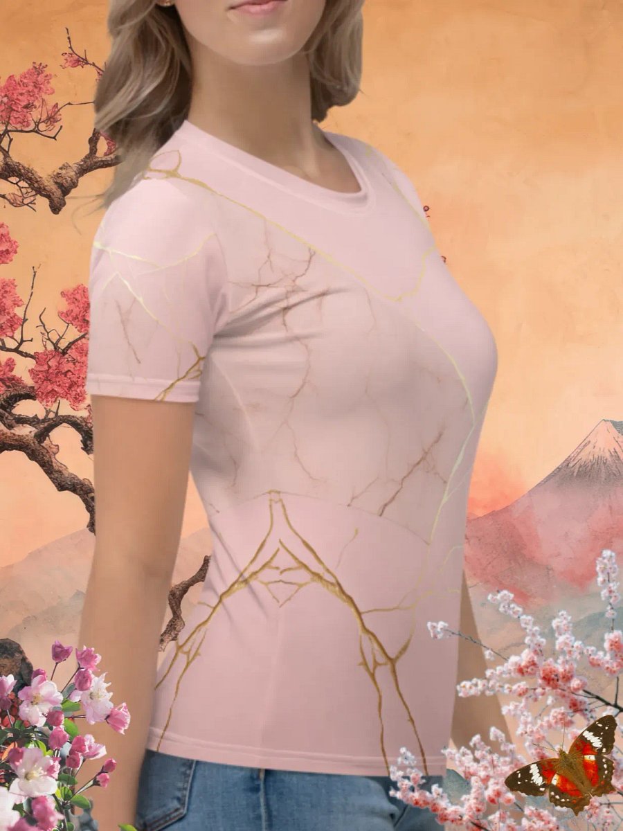 Tea Rose Kintsugi Print T-Shirt product image (3)
