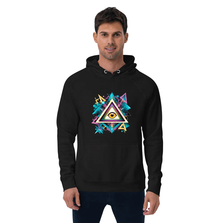 [All Seeing Eye] Unisex Eco Raglan Hoodie product image (6)