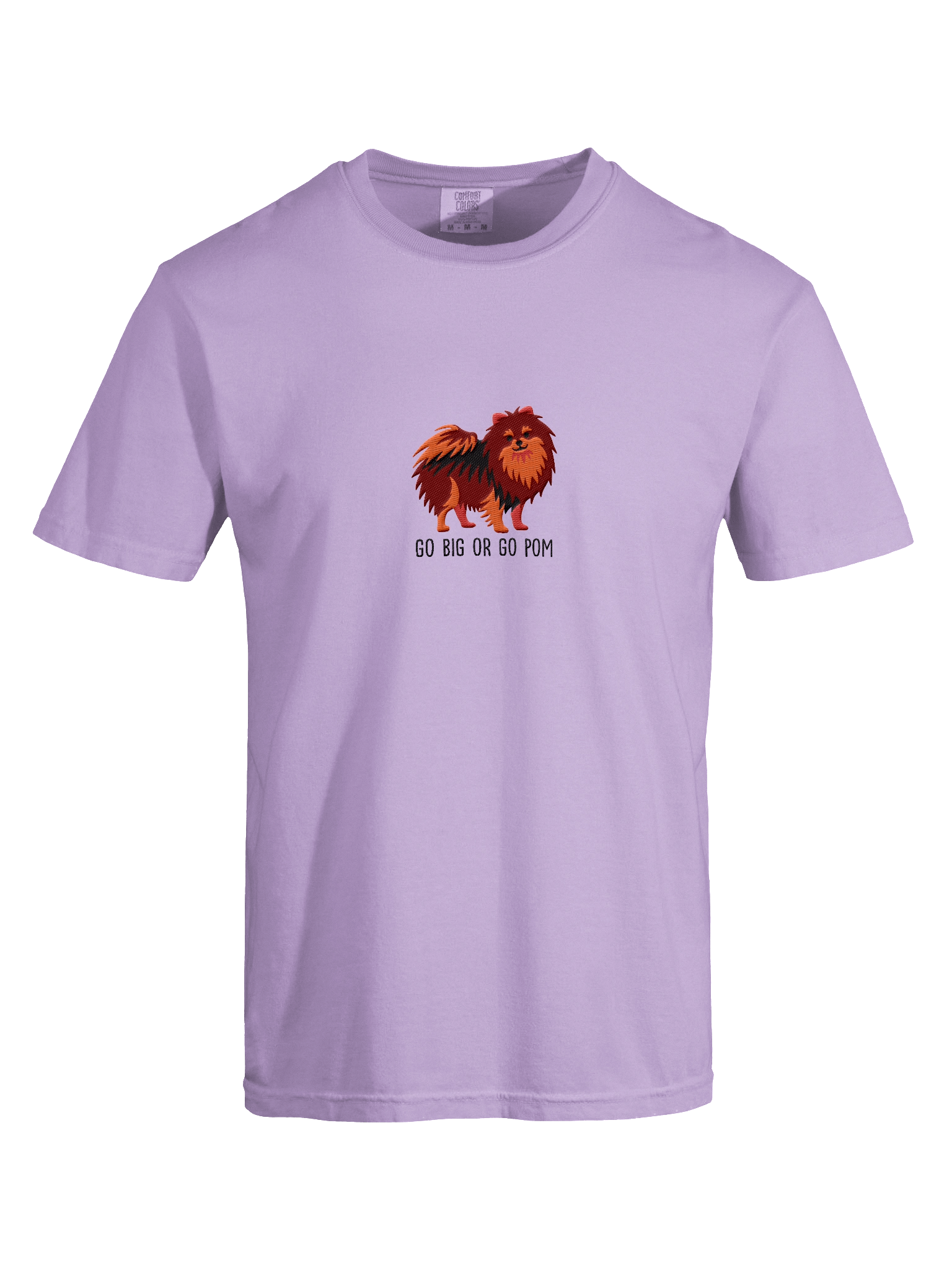 Go Big or Go Pom T-Shirt(Embroidered) of a Pomeranian(Chocolate & Tan) product image (37)