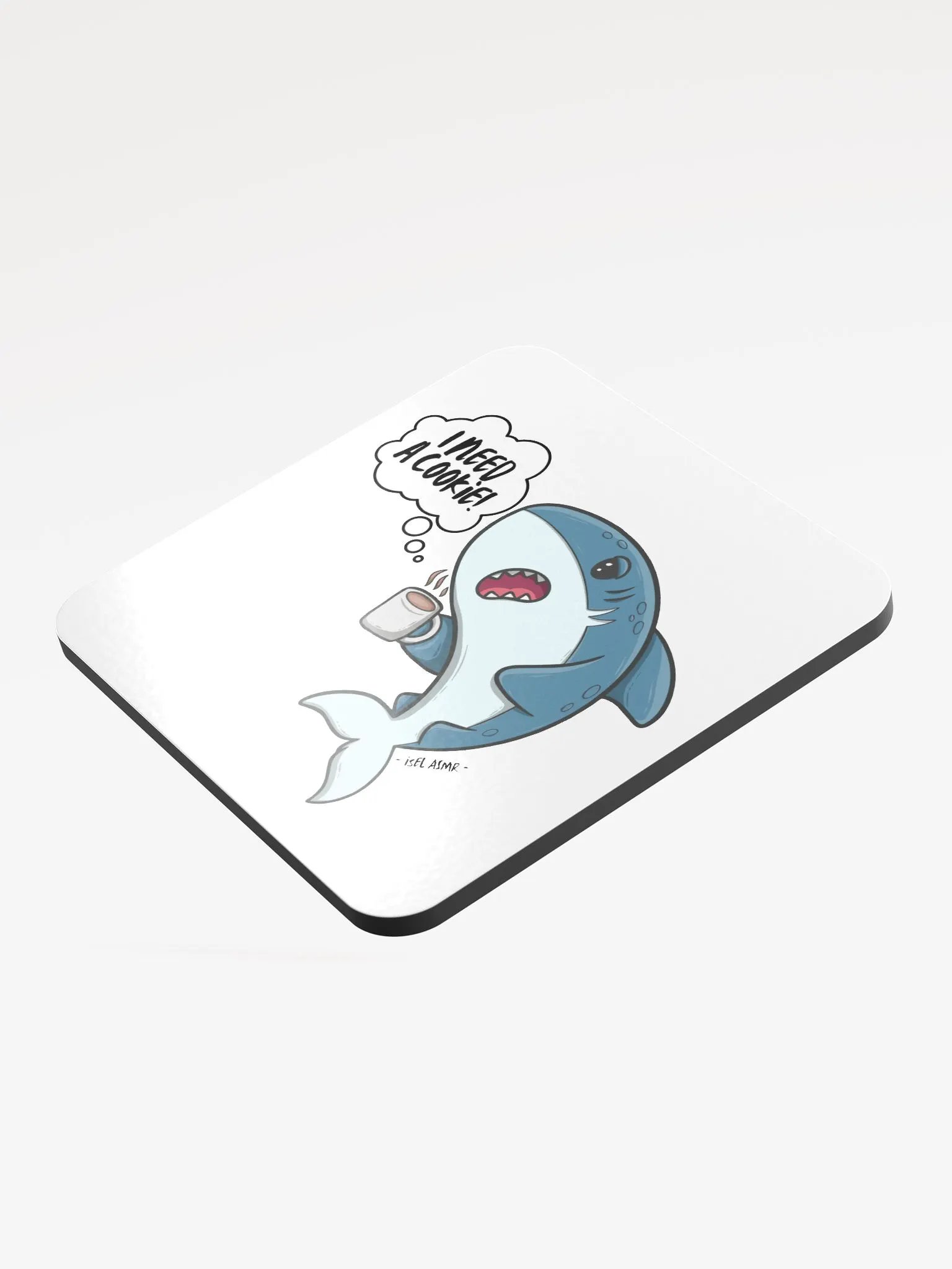 'Morning Sharki' Glossed Cork Coaster product image (3)