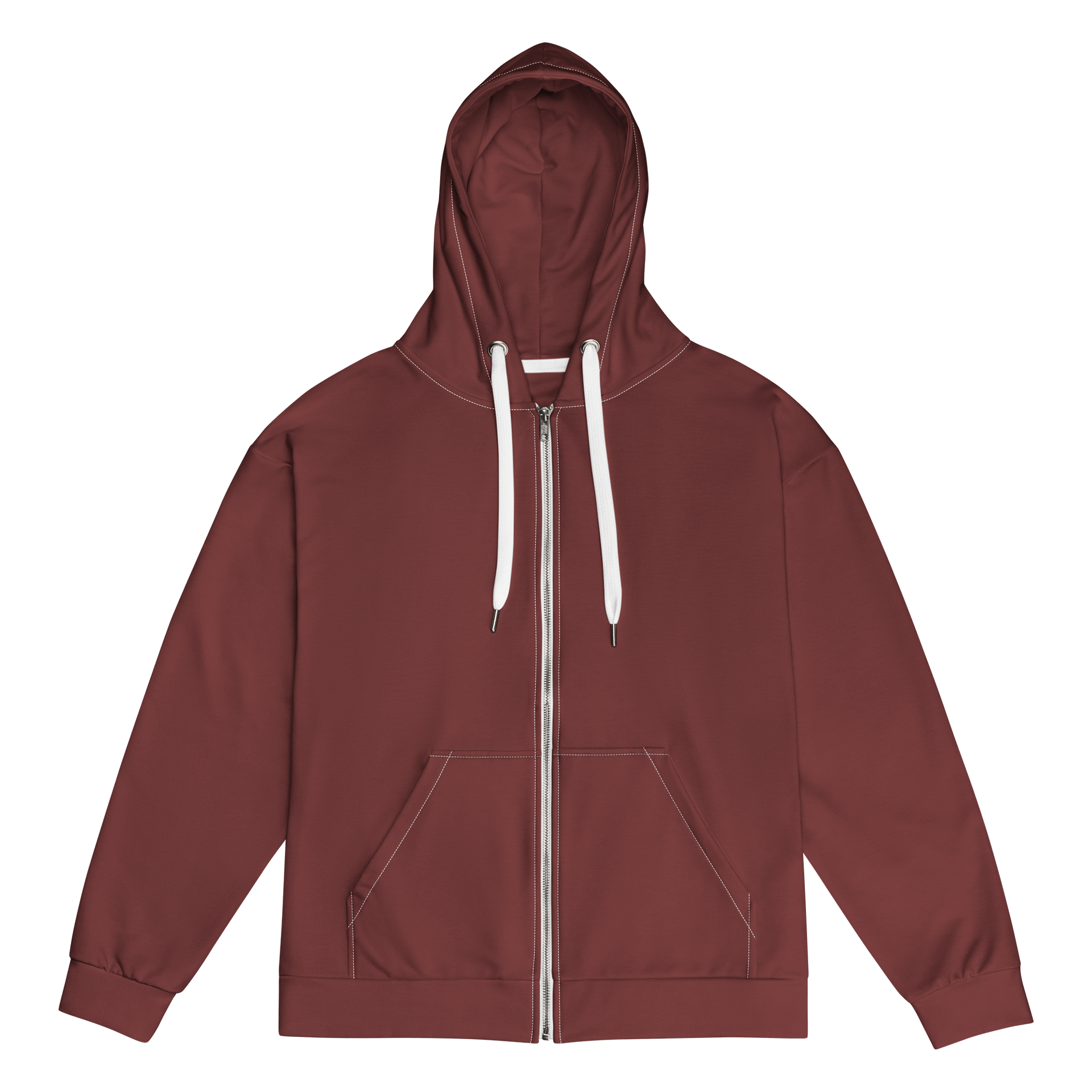 Auburn Red Brown Solid Color Eco Friendly Unisex Zip Hoodie product image (1)