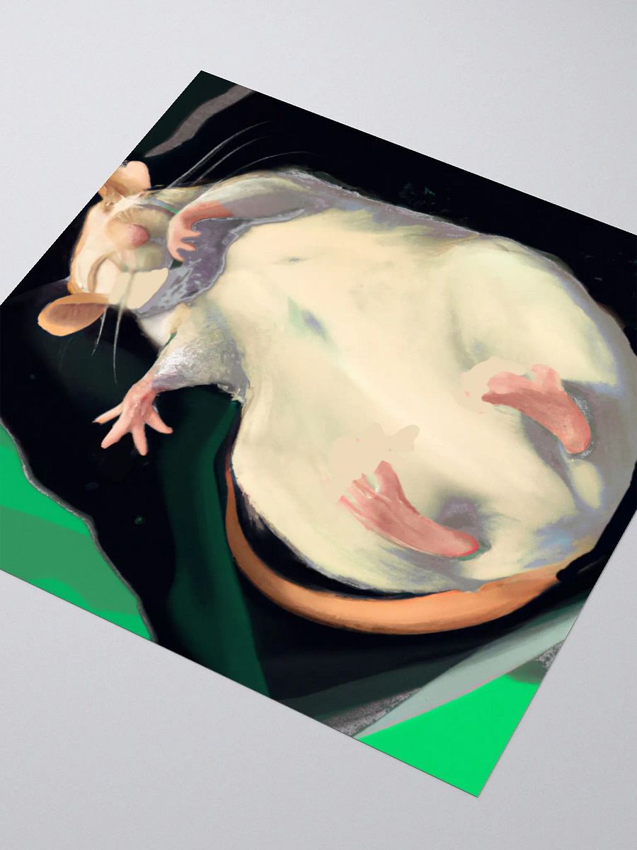 sleeping white rat sticker product image (7)