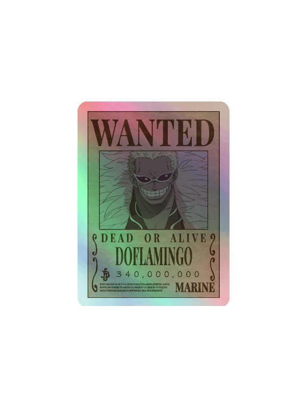 Doflamingo Wanted Poster Holographic Sticker Set product image (9)
