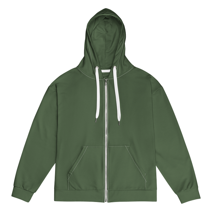 Army Camo Green Solid Color Eco Friendly Unisex Zip Hoodie product image (1)