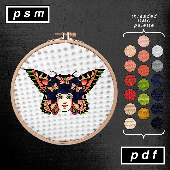 Bert Grimm Traditional Butterfly Lady Head Pattern product image (1)