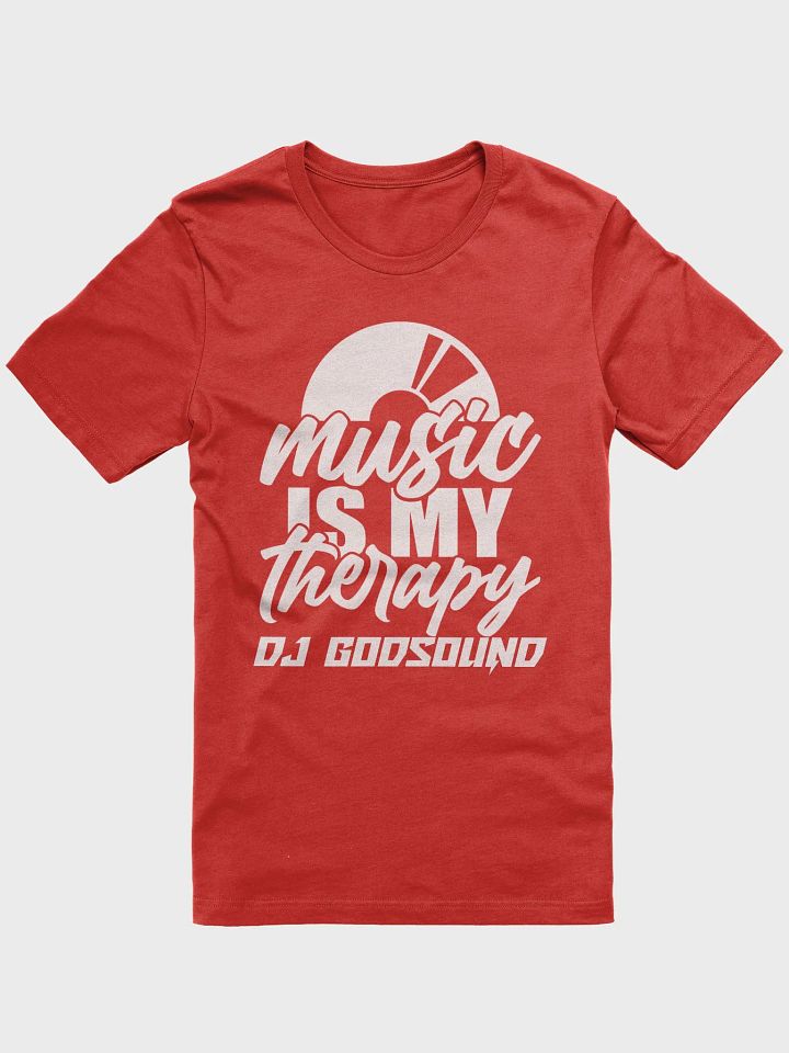 DJ T-Shirt With Graphic Rapper Merch Band Merch Music Merch By DJ GodSound "Music is My Therapy" Classic Fit UNISEX Red T-Shirt product image (1)