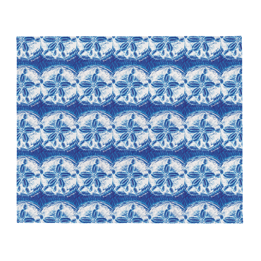 Sand Dollar Tie-Dye Throw Blanket | Coastal Blue & White Cozy Blanket | by Monique Faella Designs™ product image (9)