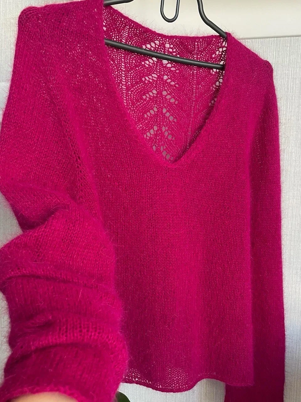 Мастер-класс pullover_Пуловер Ажурный с V-образным вырезом реглан-погон product image (5)