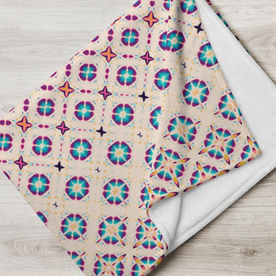 Seamless Metamorphosis Hearts & Stars Patterned Throw Blanket product image (8)