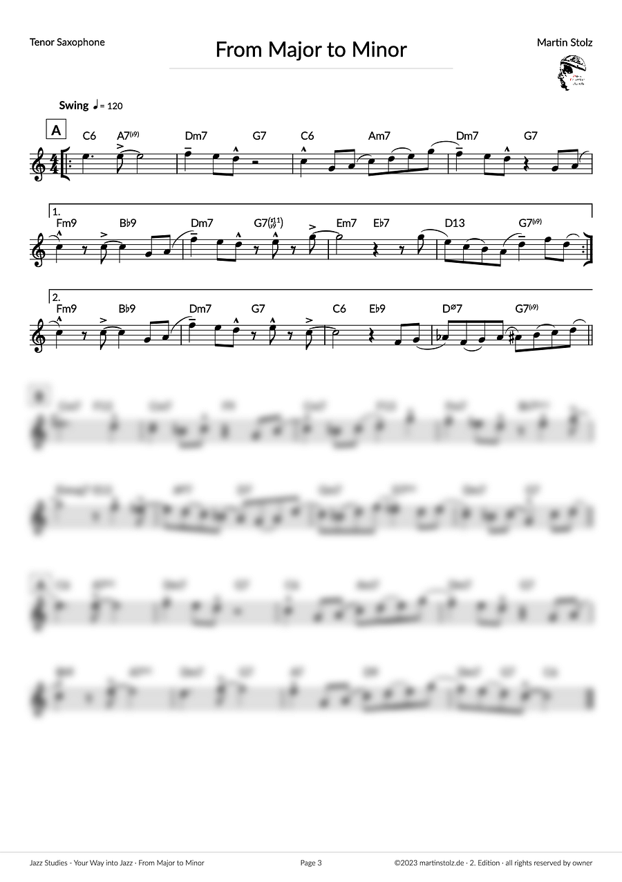 From Major to Minor - Tenor Saxophone (Exercise 4 Jazz Studies) product image (3)