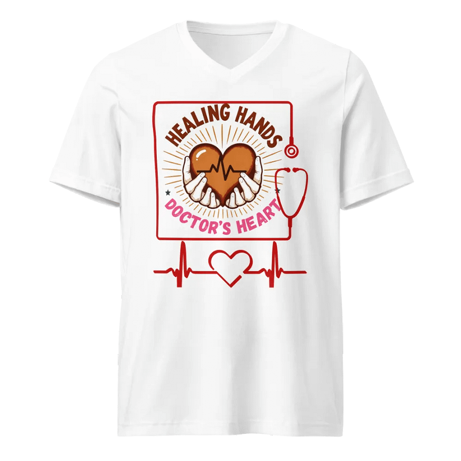 Healing Hands Doctor's Heart V-Neck Tee product image (5)