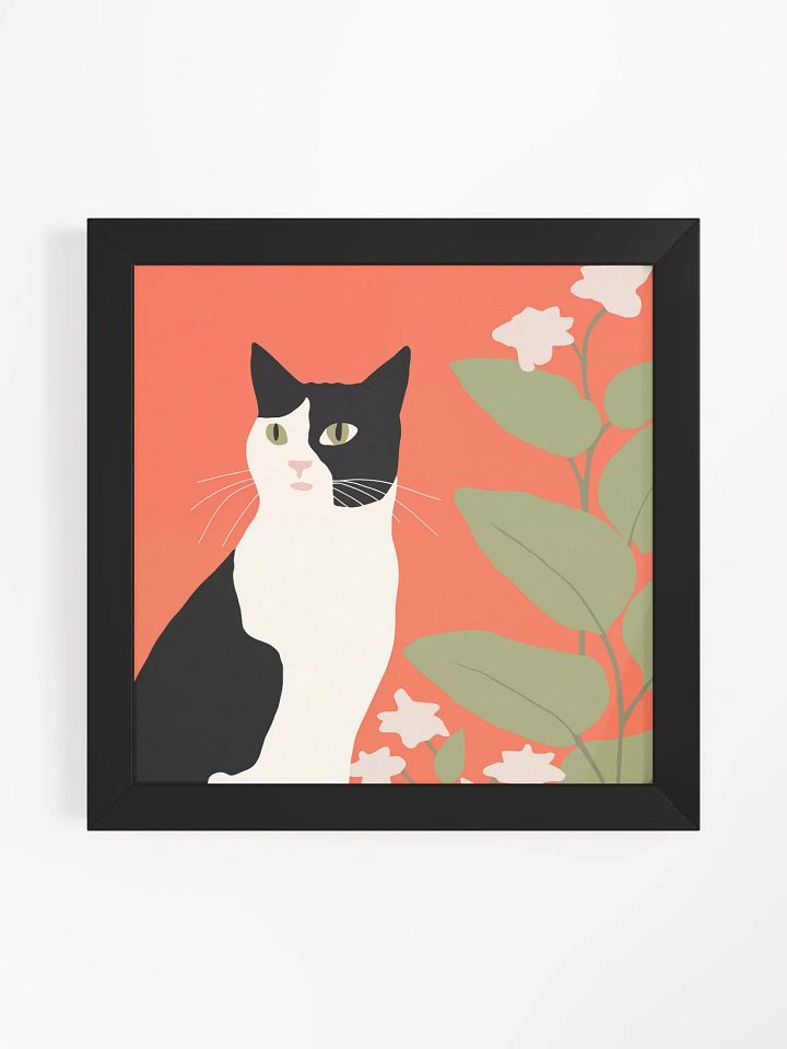 Minimalist Cat and Plant Framed Poster product image (6)