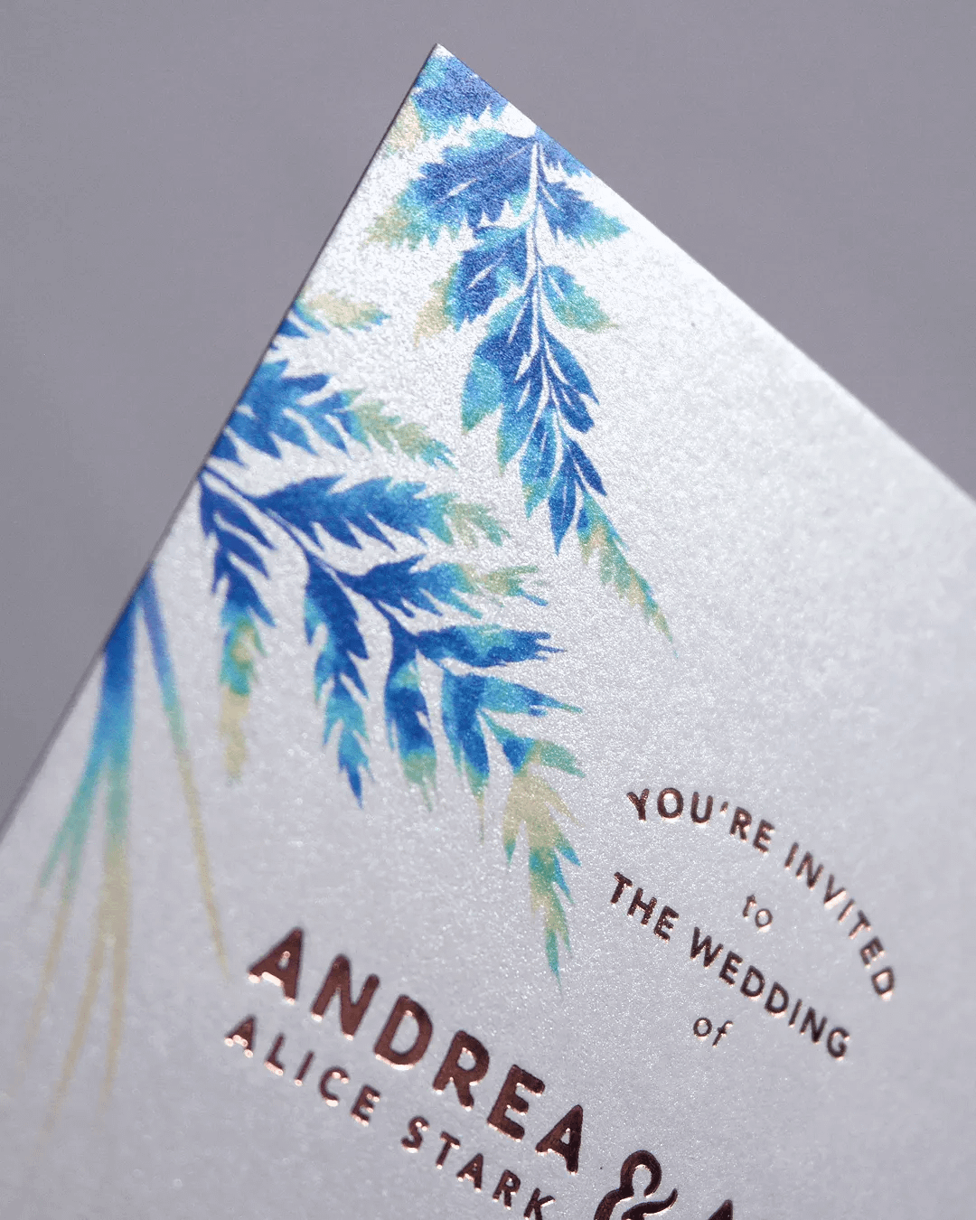 Watercolour Ferns Wedding Invitation Suite - Blue product image (3)