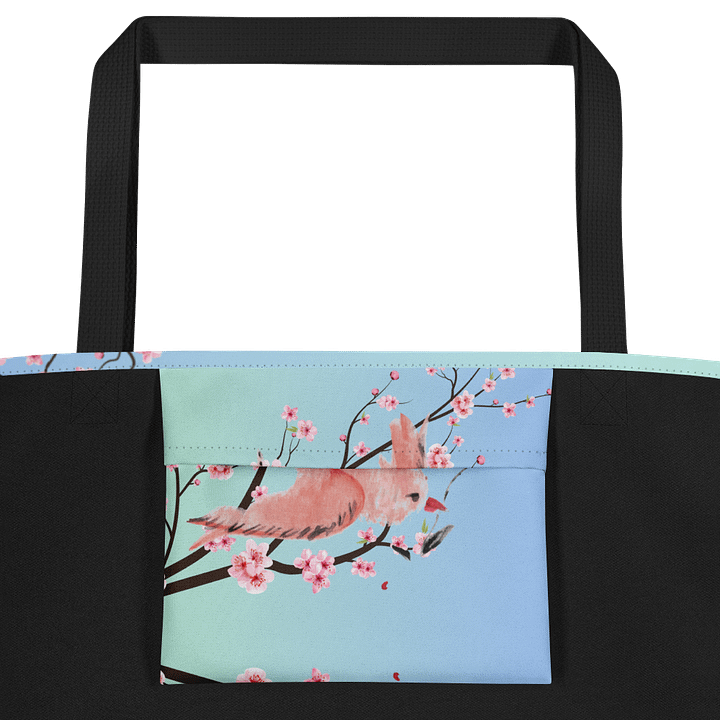Pink Bird Tote Bag – Cute All-Over Print Bag for Bird Lovers, Aesthetic Gift for Nature & Animal Fans product image (2)
