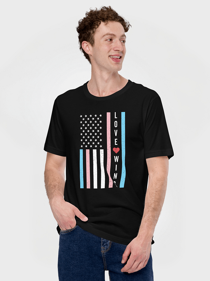 LGBTQ Transgender Pride Love Wins US American Flag T-Shirt product image (1)