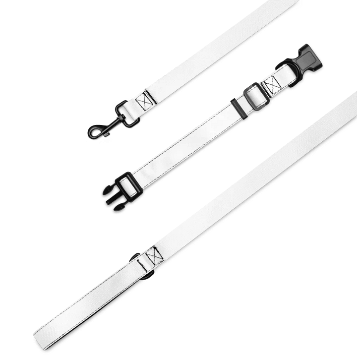 White Zenith Blank Canvas Pet Collar & Leash Set product image (2)
