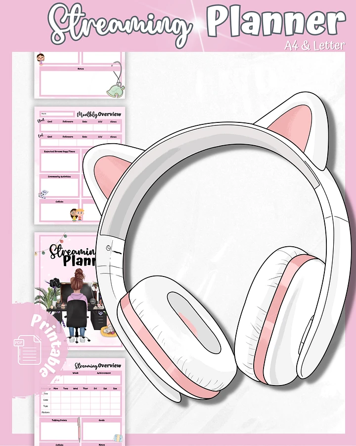 Pink Streaming Planner Printable product image (1)