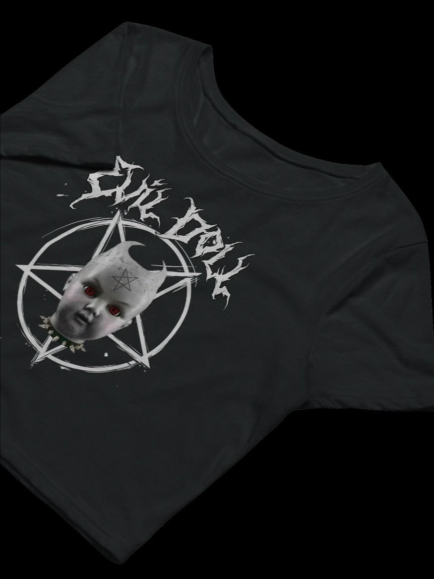 Evil Doll's Red Eyes Bella+Canvas Women's Crop Tee product image (3)