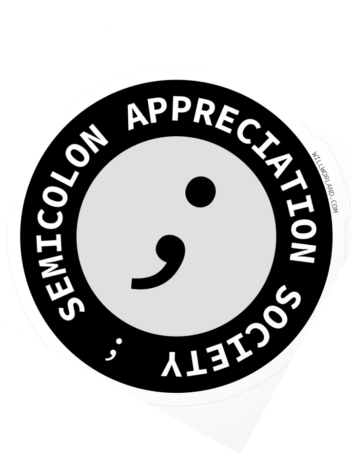 Semicolon Appreciation Society (Sticker) product image (4)