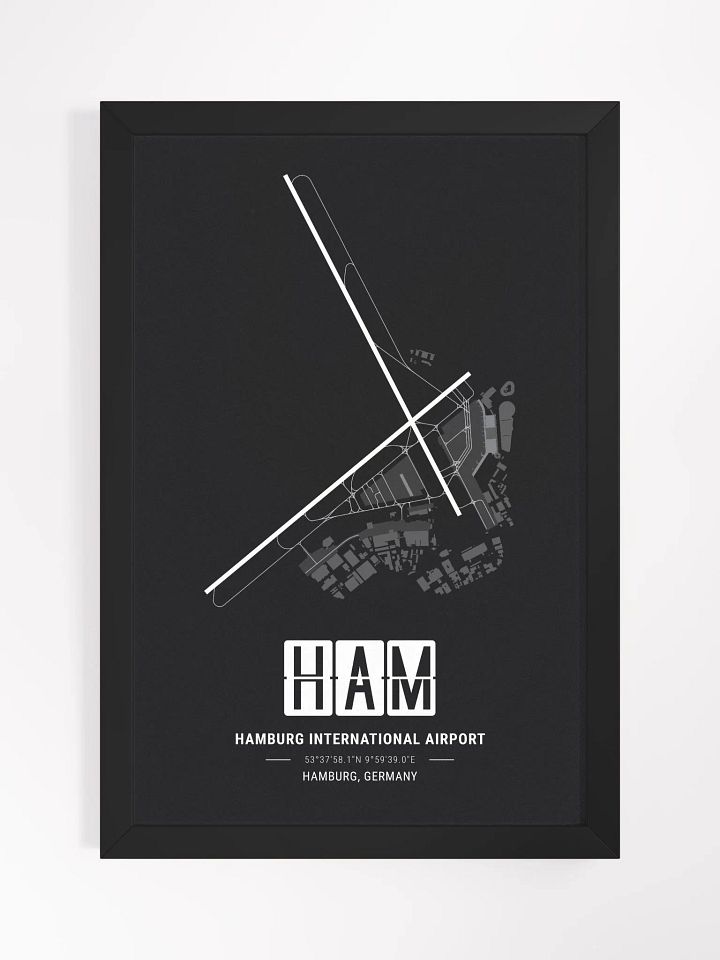 Framed Airport HAM Premium Map On Matt Paper product image (1)
