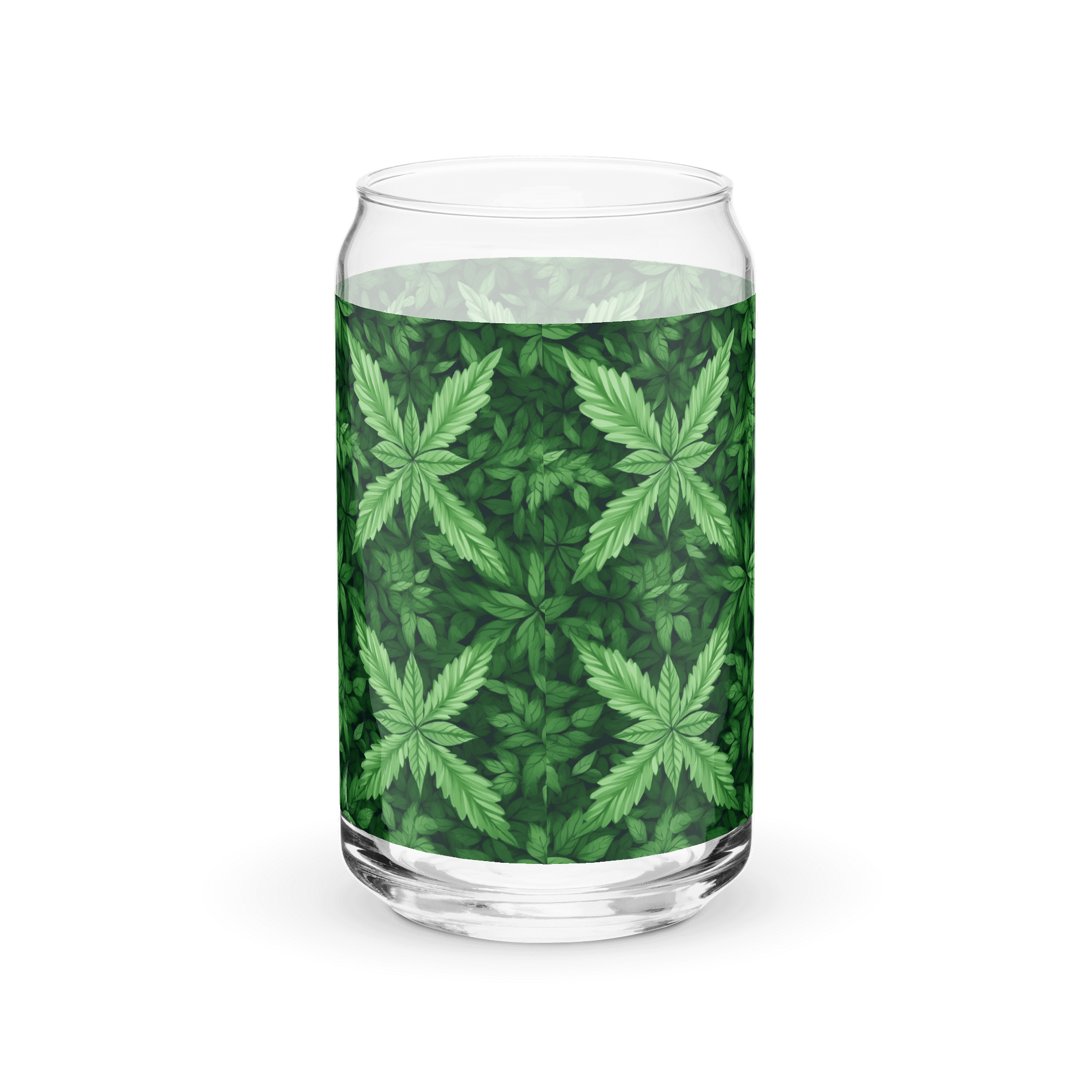 Cannabis – Bokeh Leaf Bliss - Design | Can-Shaped 16oz Glass product image (2)