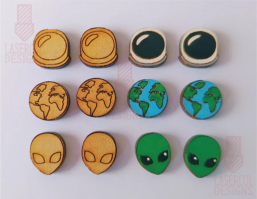 Space Cut Outs and Stud Earrings - Laser Cut Files product image (8)
