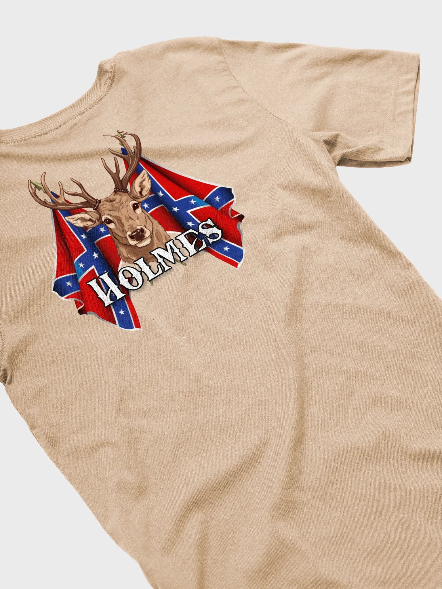 "Holmes" Last Name Rebel Redneck Deer - Adult T-Shirt product image (4)