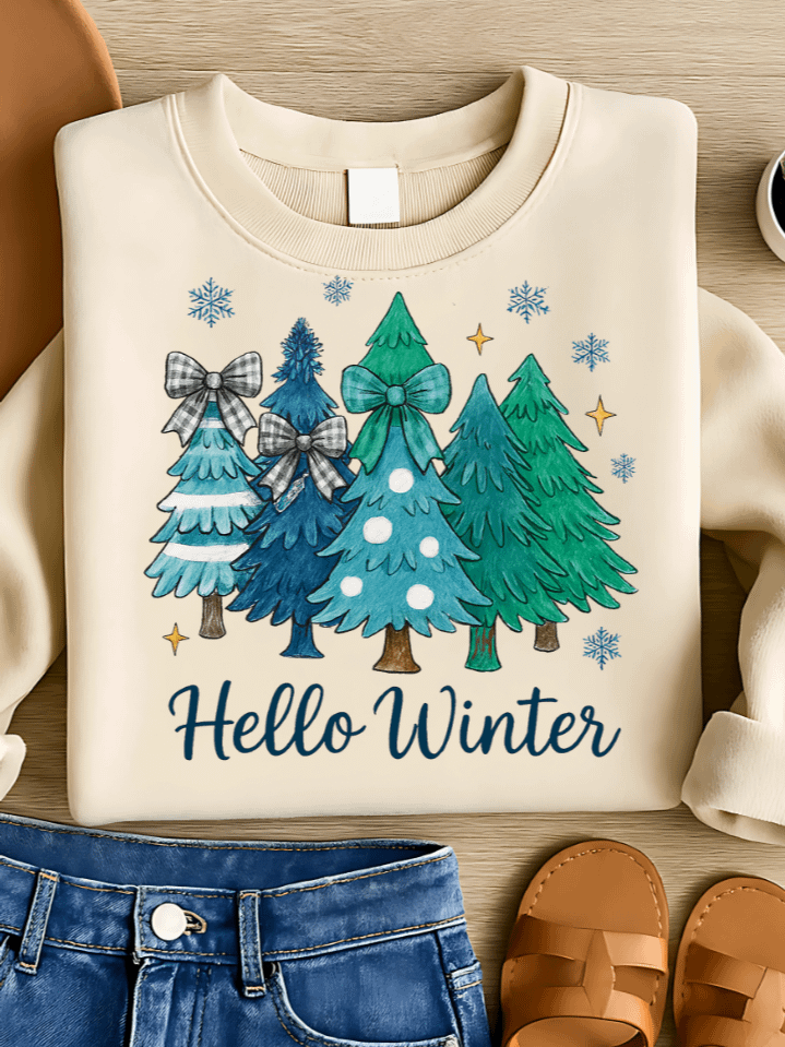 Hello Winter Sublimation PNG – Cozy Seasonal Clipart for T-Shirts – Warm & Inviting Winter Design – 300 DPI Instant Digital Download product image (1)