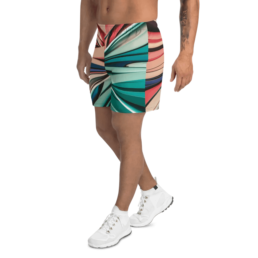 Abstract Geometric Athletic Long Shorts in Vibrant Colors (2XS-6XL) product image (11)