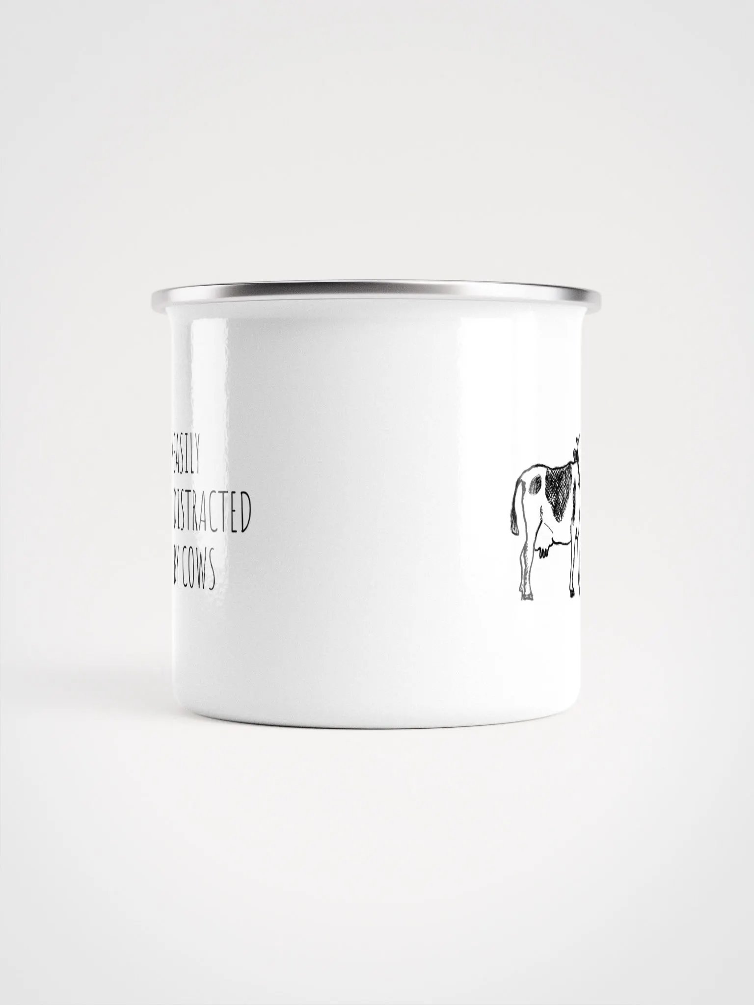 "Easily distracted by cows" enamel Mug product image (4)