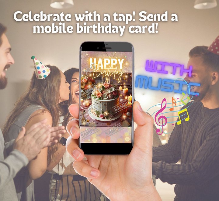 Happy birthday to my friend!E-CARD[Instant Download] product image (2)
