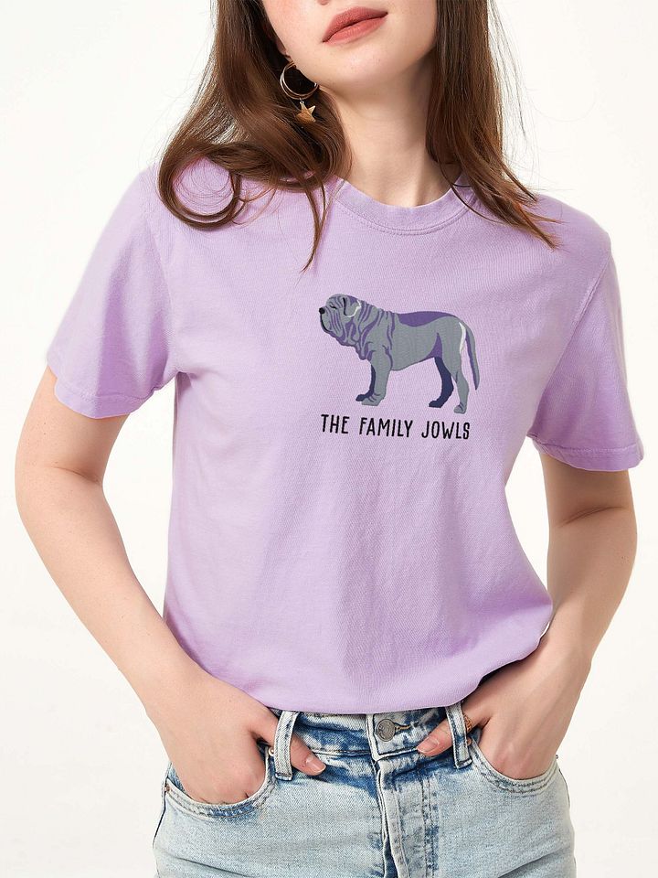 The Family Jowls T-Shirt(Embroidered) of a Neapolitan Mastiff(Blue) product image (2)