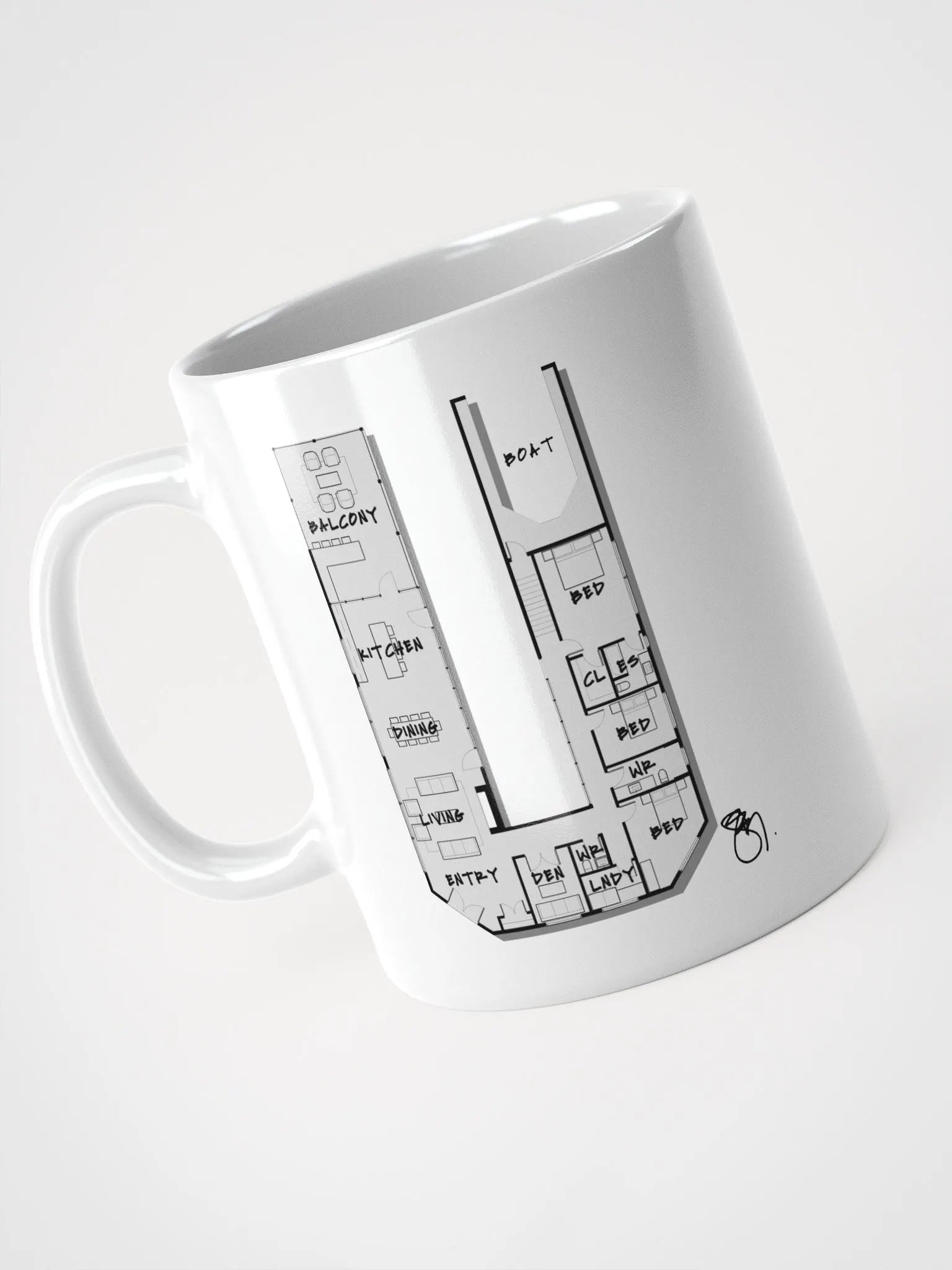 Alphabet Floor Plan Mug - U product image (2)