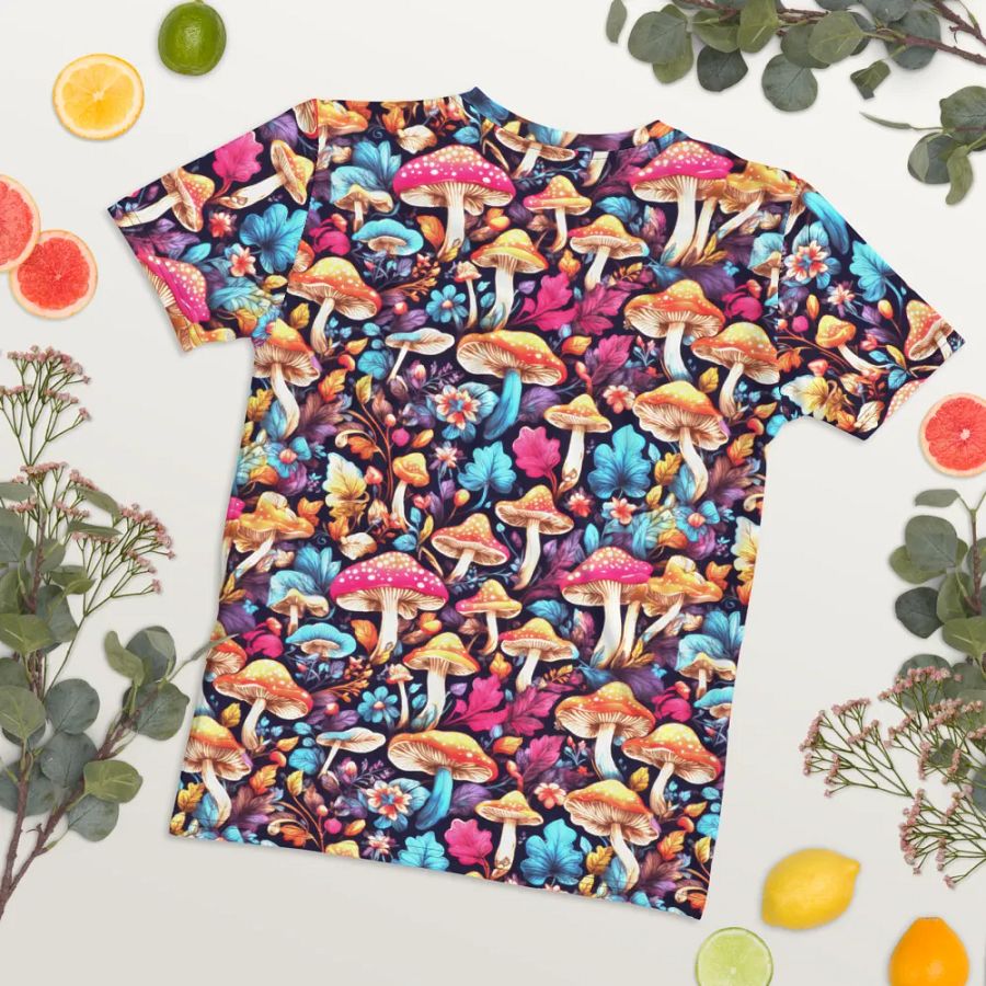 Mushroom Pattern All Over Print T-shirt product image (8)