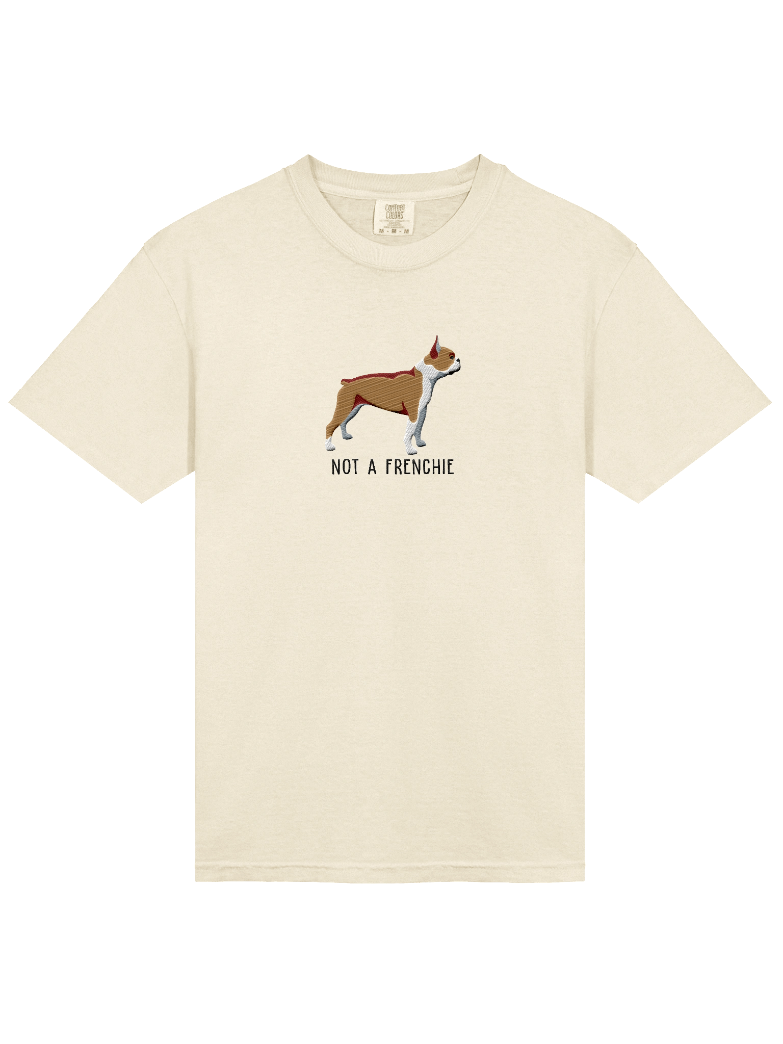 Not a Frenchie T-Shirt(Embroidered) of a Boston Terrier(Brown & White) product image (53)