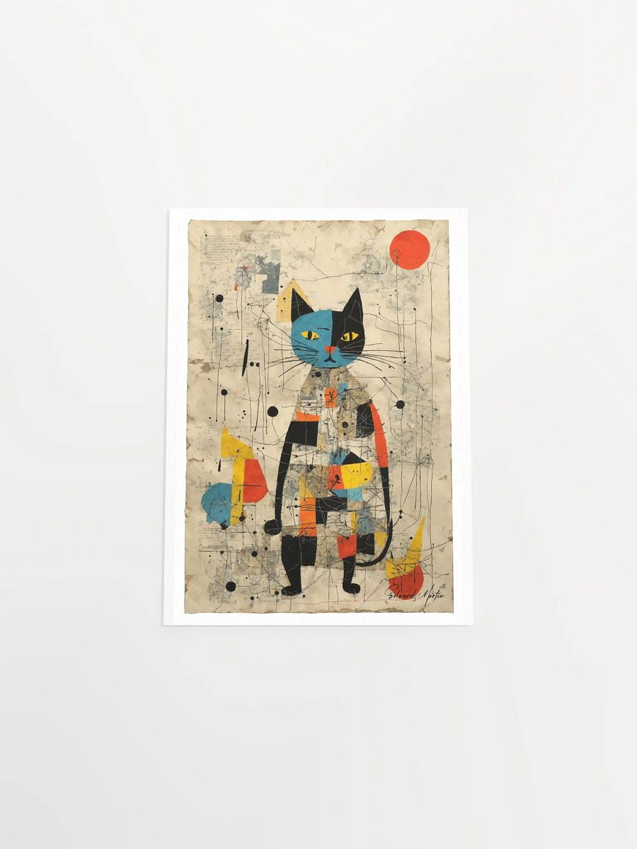 'Sebastian' by Edward Martin-Collage Cat Abstract Art Poster product image (5)