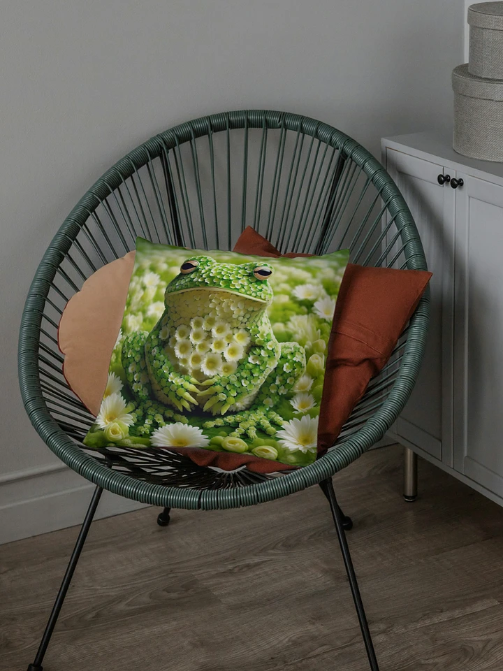 Green Flower Frog Pillow product image (1)
