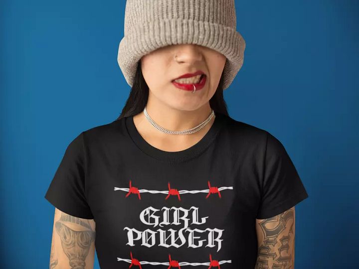 GIRL Power t shirt Gift Strong Independent Women Birthday Gang Street Style product image (2)