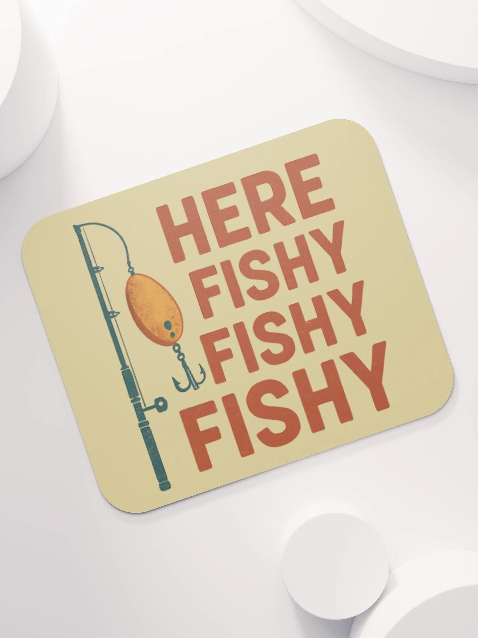 Here Fishy Fishy Fishy Mouse Pad – Vintage Fishing Humor product image (7)