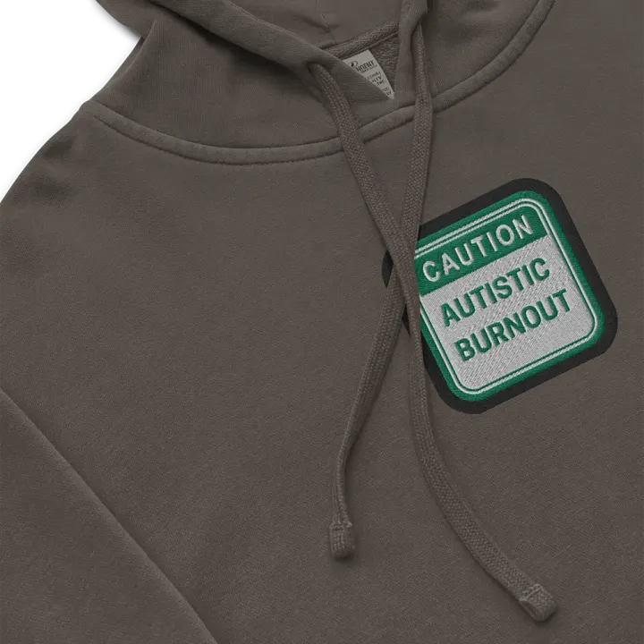 CAUTION: ASD BURNOUT embroidered pigment hoodie (green bubble design) product image (1)