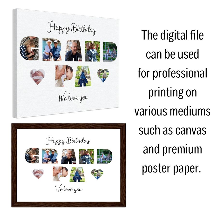 Happy Birthday Grandpa Photo Collage Canva Template product image (5)