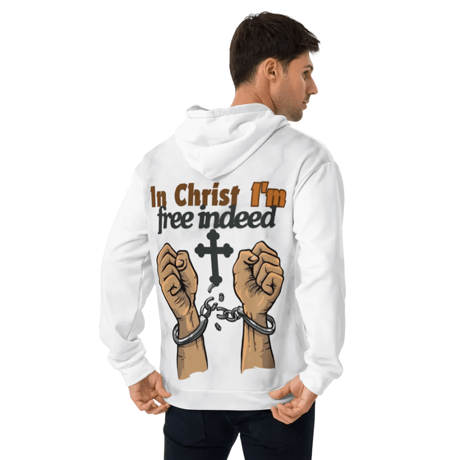 In Christ I'm free indeed recycled Unisex Hoodie product image (5)