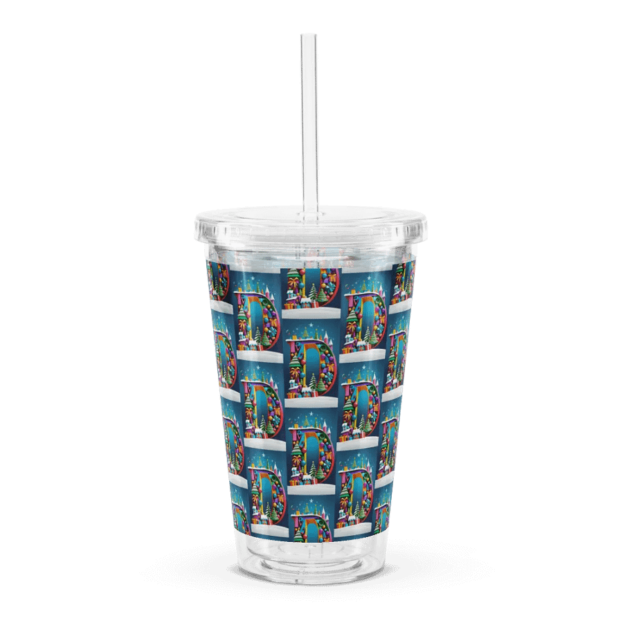 Christmas Monogram Letter D(2) Plastic Tumbler product image (4)